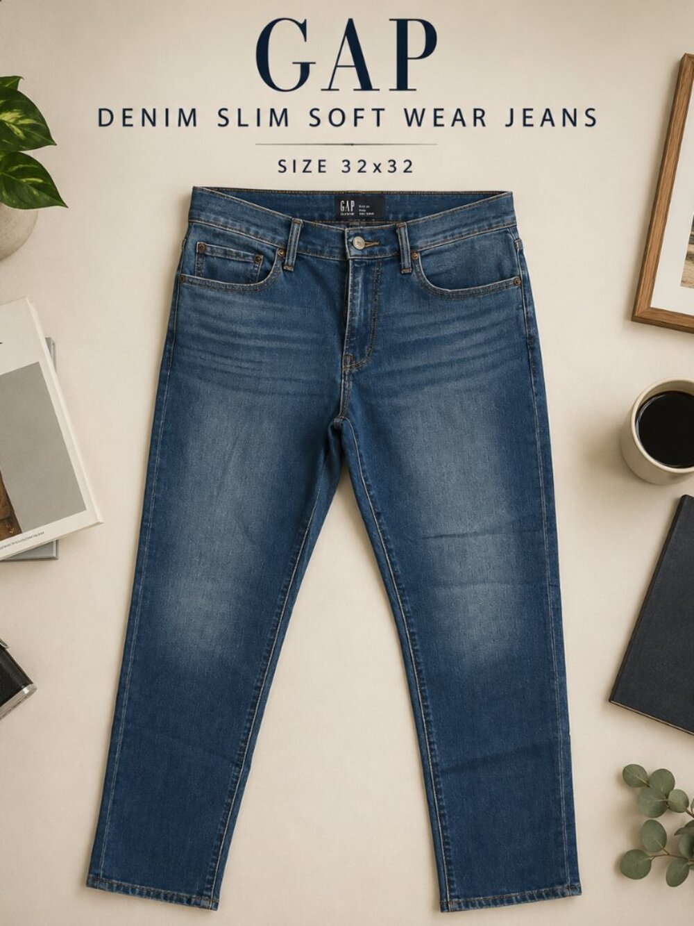 GAP Denim Slim Soft Wear Jeans Men’s 32x32 Blue Stretch Slim Fit Casual